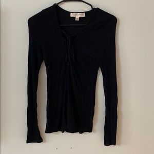 Front lace up long sleeve